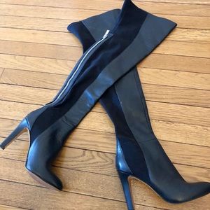 Over the knee high heeled boots